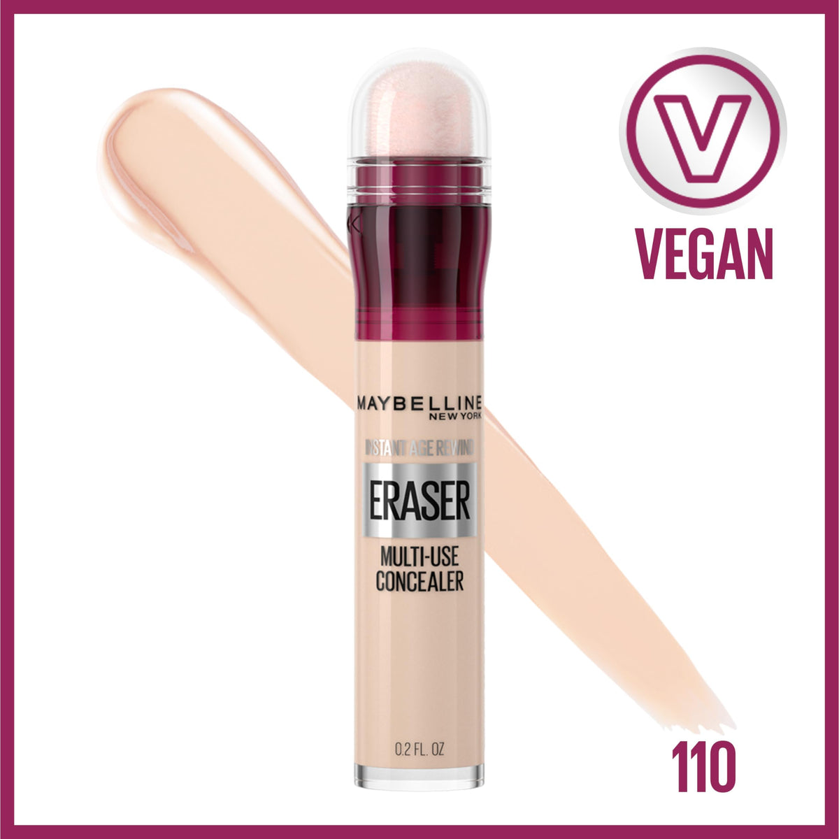 Maybelline applicator sponge close-up for precise under-eye coverage