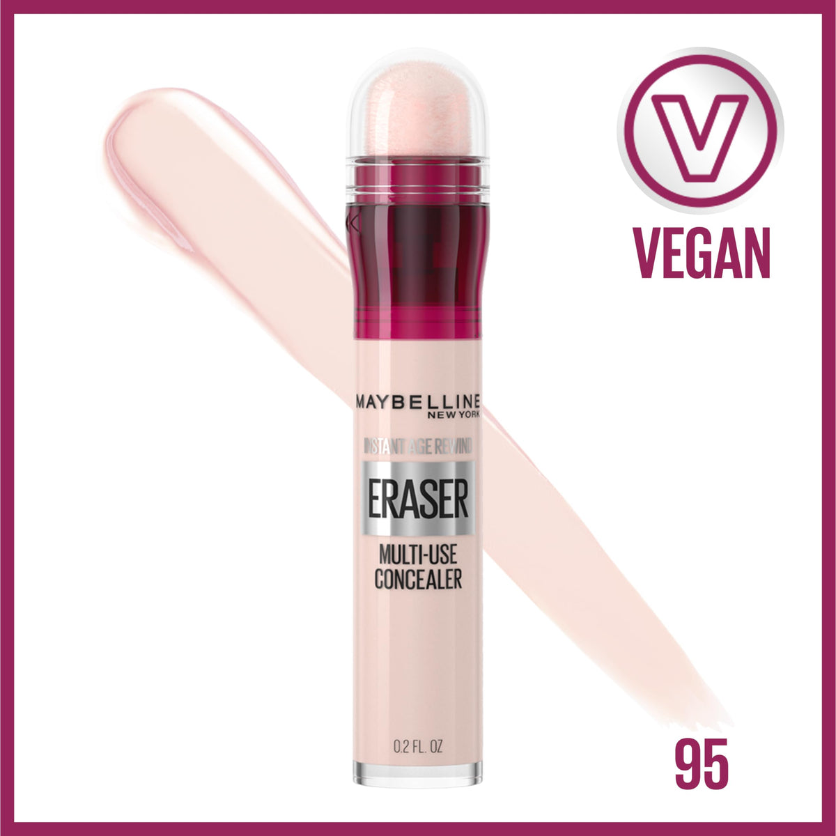 Maybelline Instant Age Rewind sponge applicator close-up for precise under-eye coverage