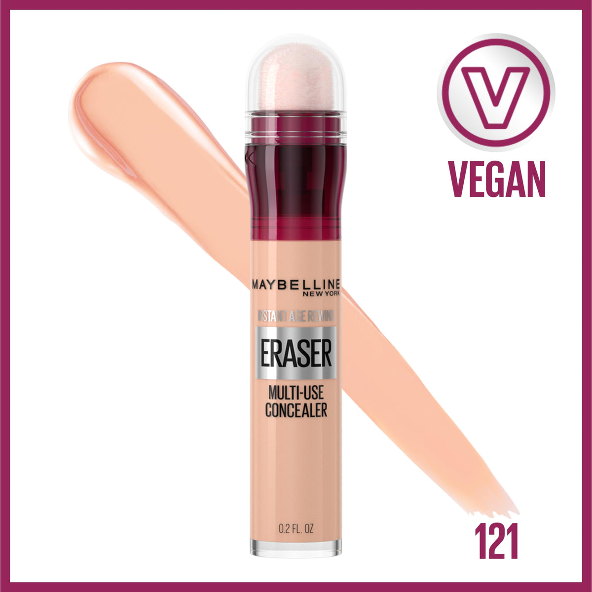 Maybelline sponge-tip applicator close-up for precise under-eye placement and control