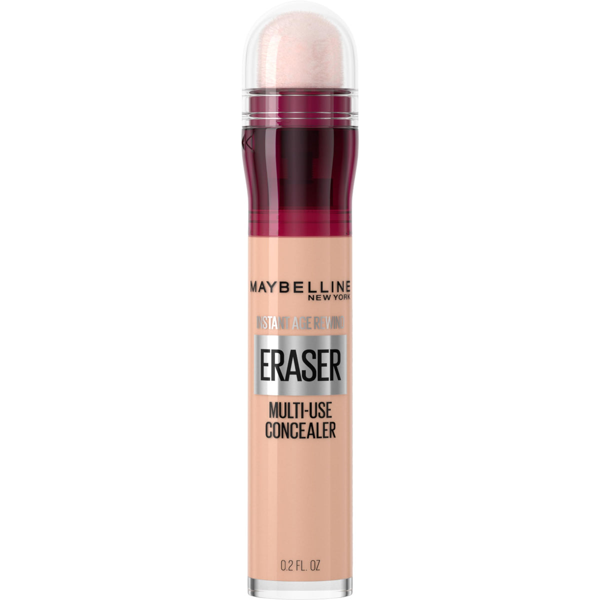 Maybelline front packaging showing compact concealer and label, easy portability benefit