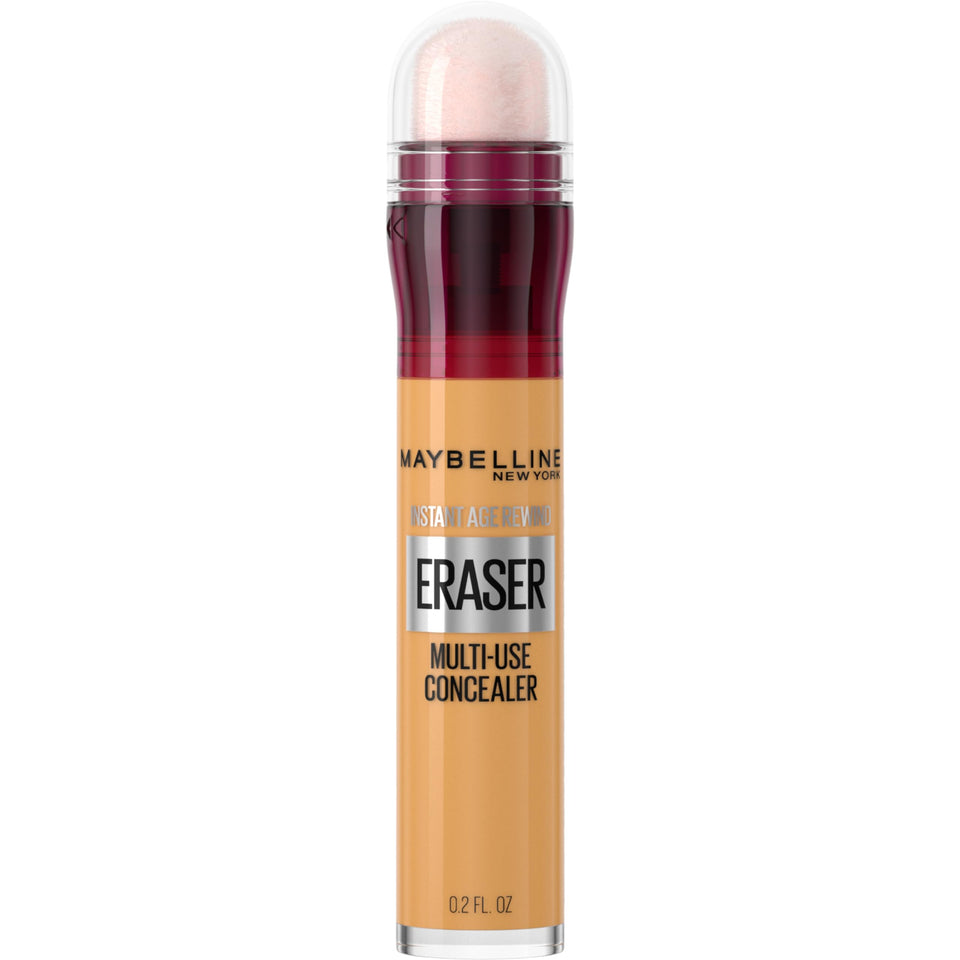 MAYBELLINE front view of concealer tube showing brand and applicator convenience