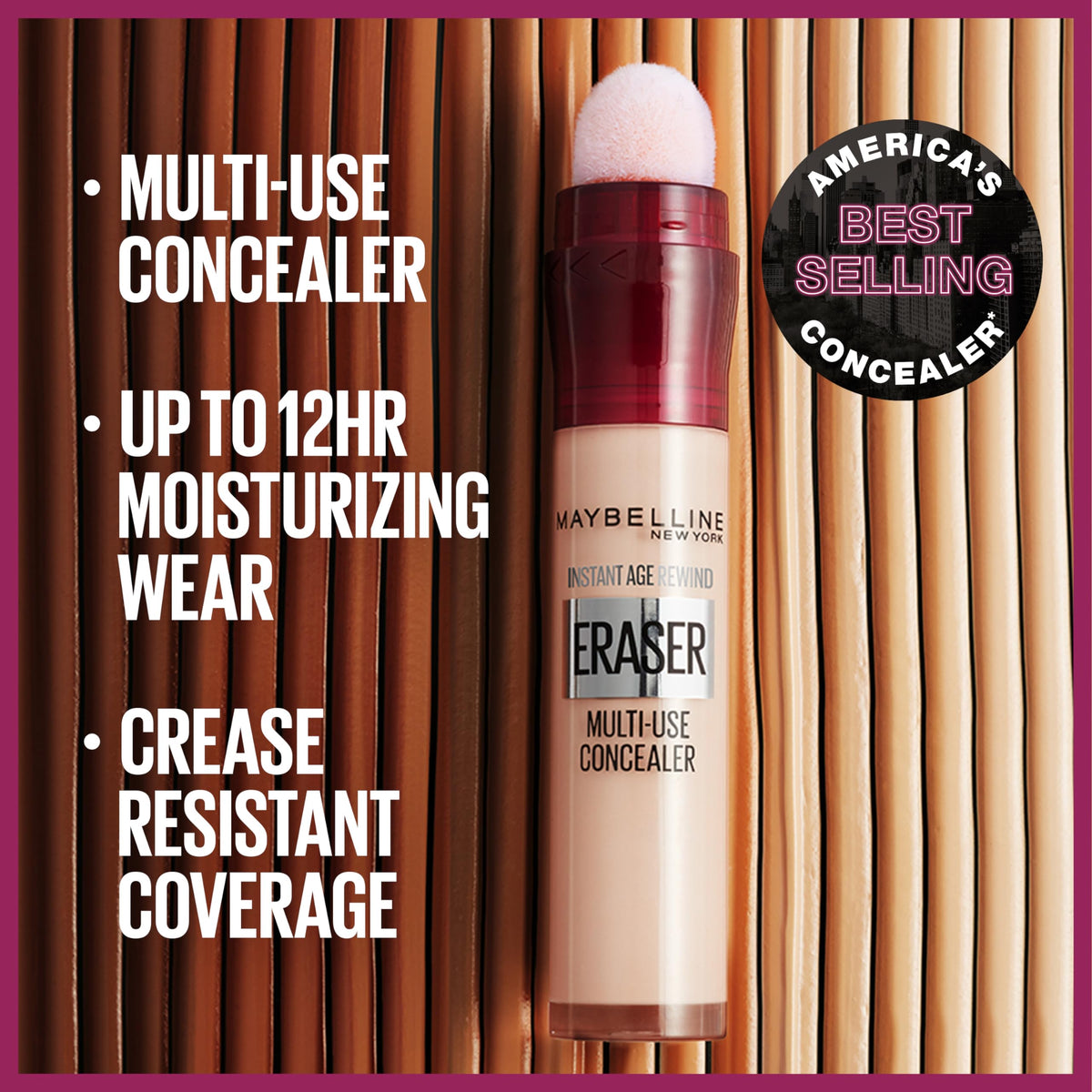 Maybelline product in use applying under eye for instant brightening