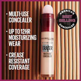 Maybelline product in use applying under eye for instant brightening
