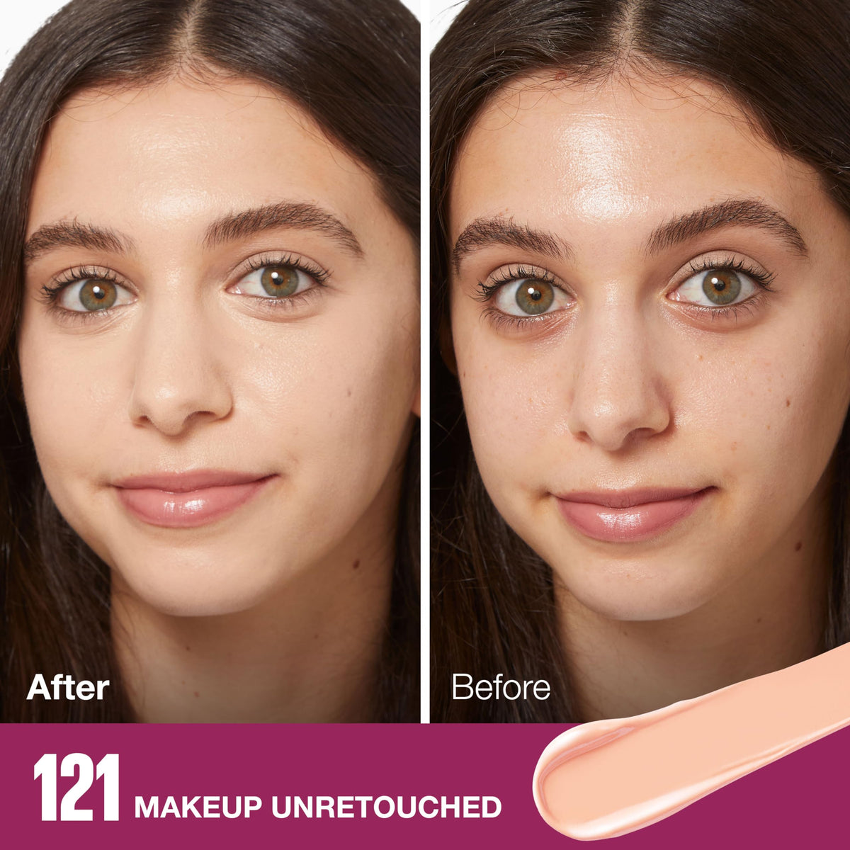 Maybelline product texture swiped on skin demonstrating blendability and natural finish