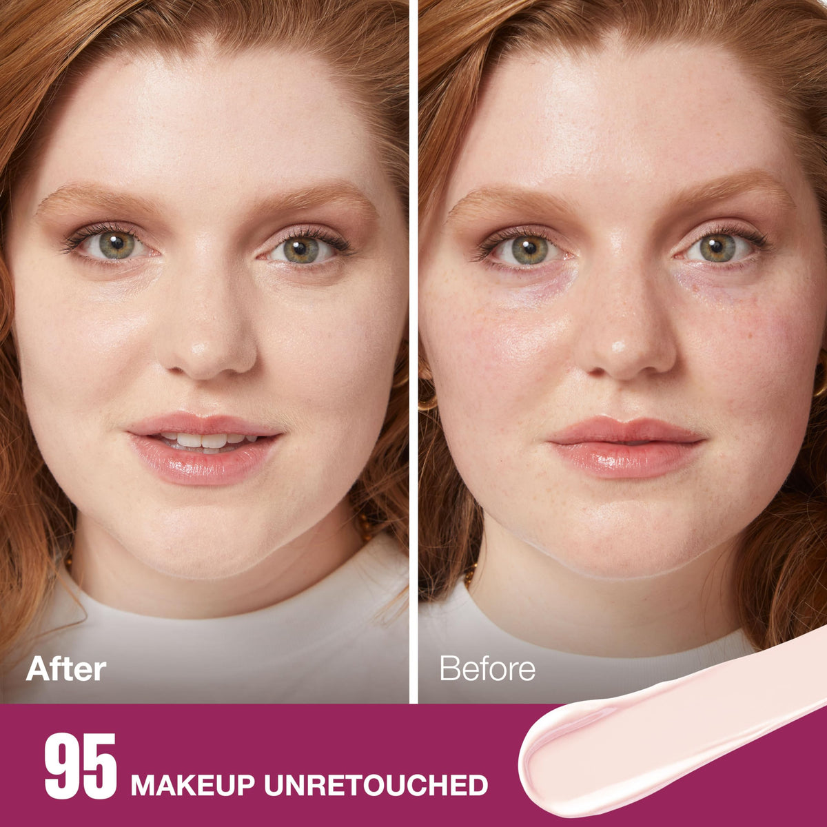 Maybelline Instant Age Rewind swatch texture on skin showing blendability and finish
