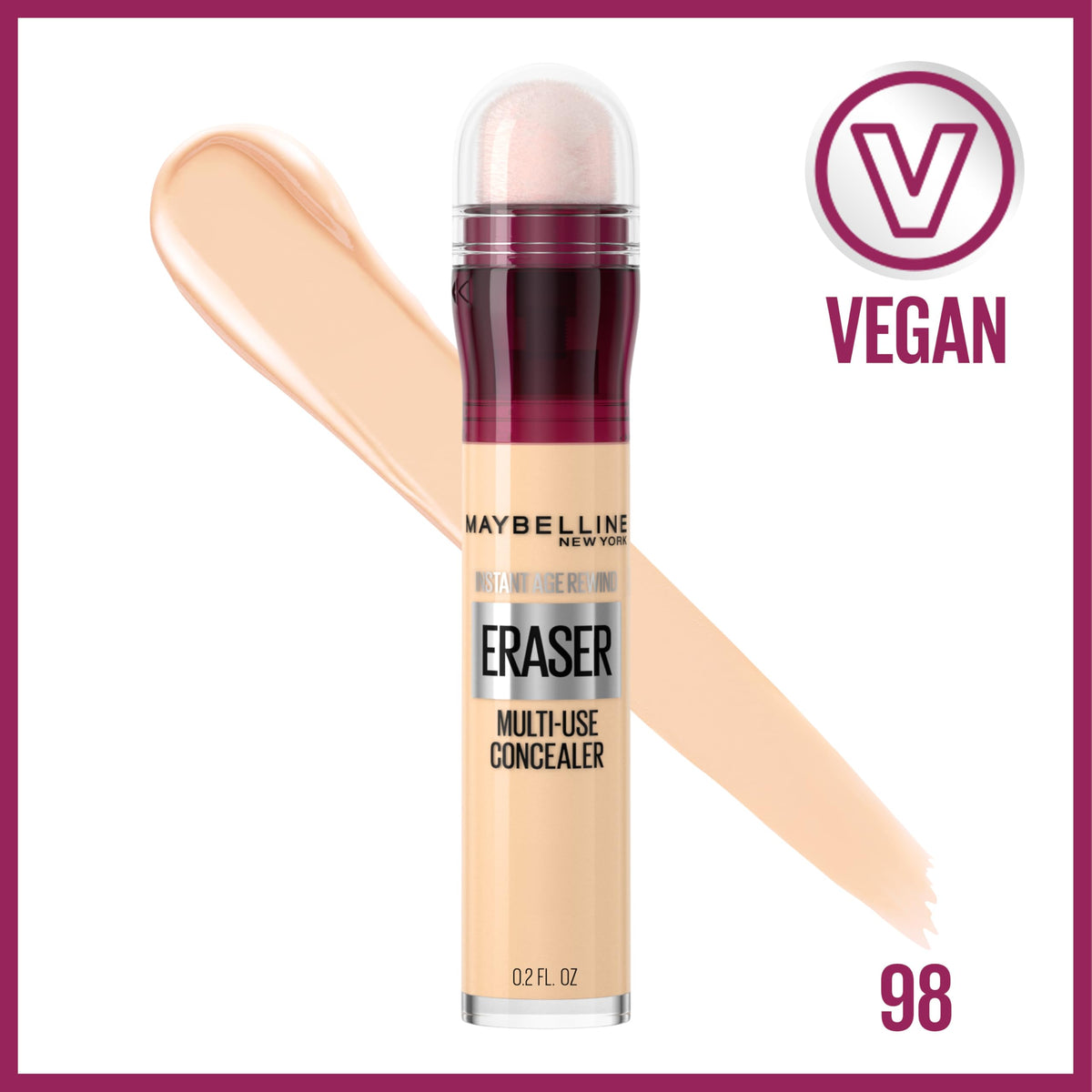 Maybelline sponge-tip applicator close-up for precise, mess-free application