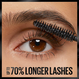 Maybelline Lash Stiletto brush close-up gripping lashes for length benefit