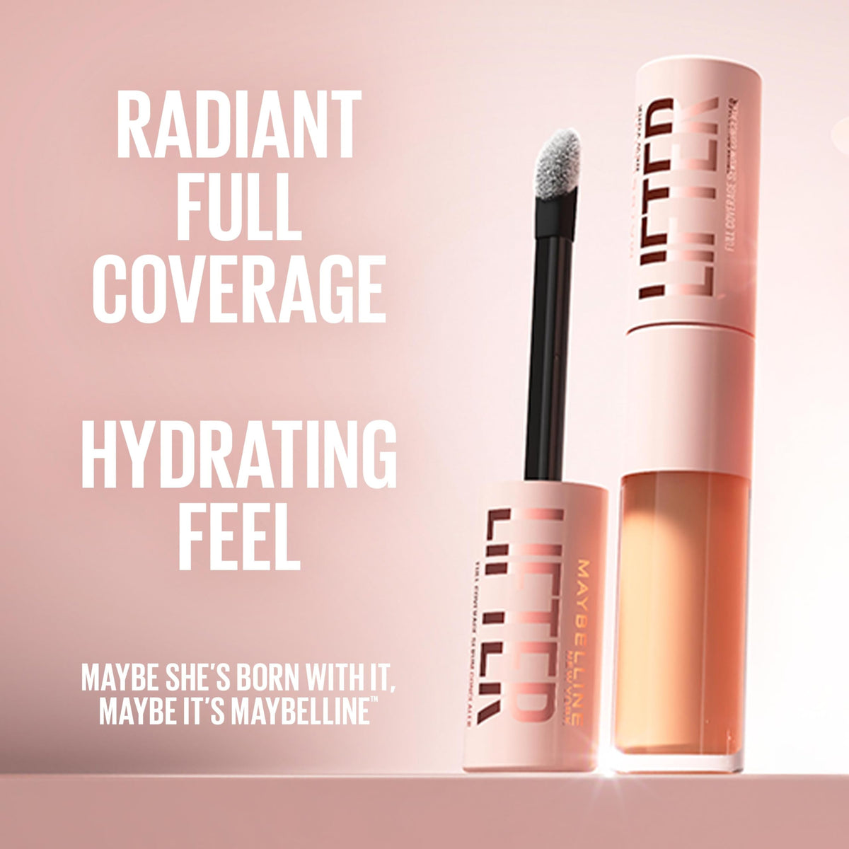 Maybelline Lifter concealer in hand for size and portability benefit