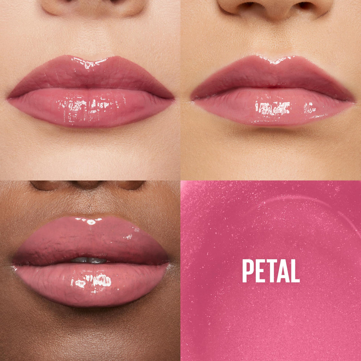 Maybelline gloss texture close-up highlighting hyaluronic hydration benefit