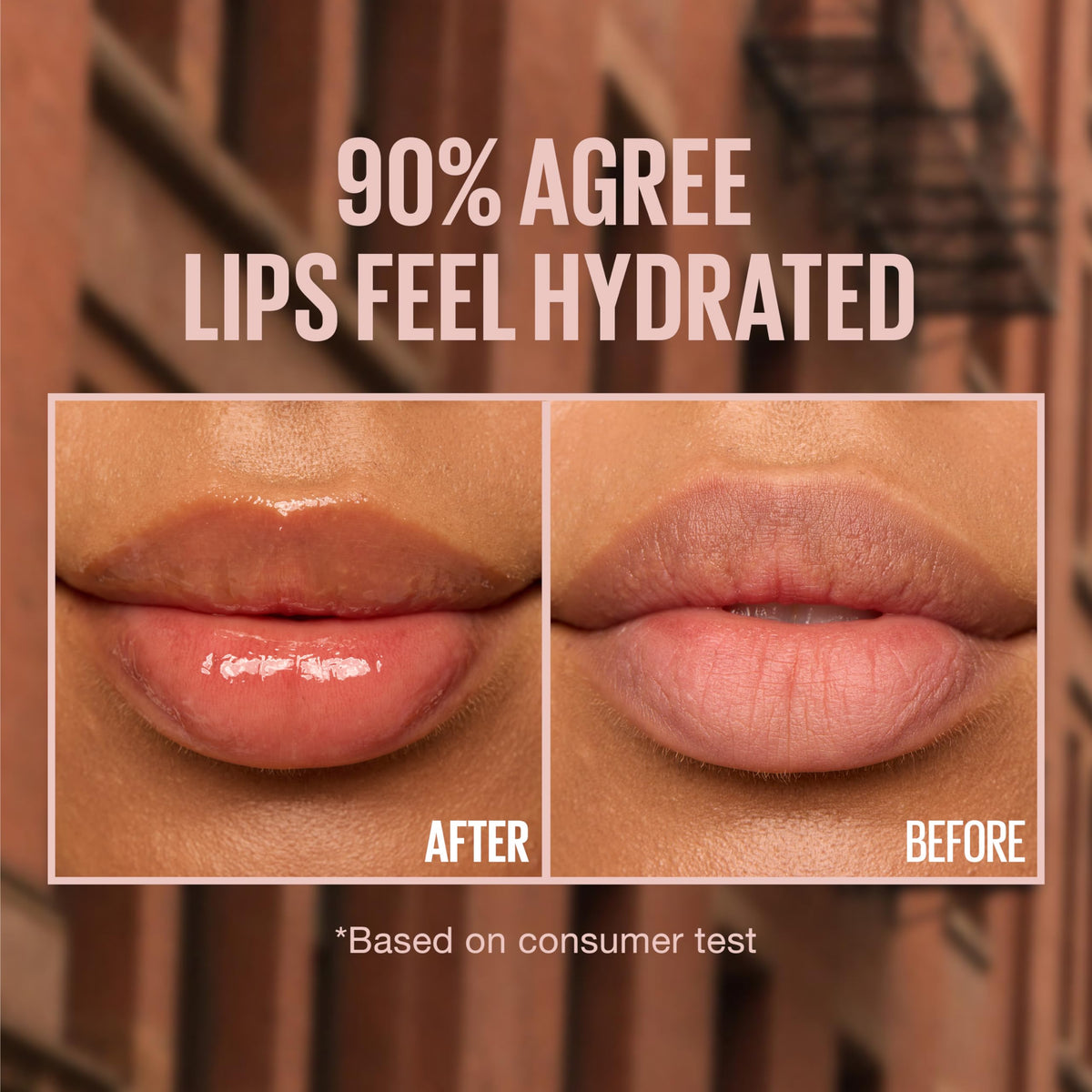 MAYBELLINE Lifter Gloss applied on lips, showing plumper hydrated look