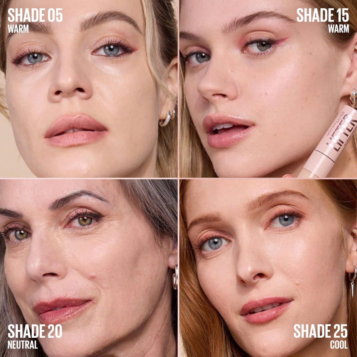 Maybelline before and after under-eye showing visible brightening effect