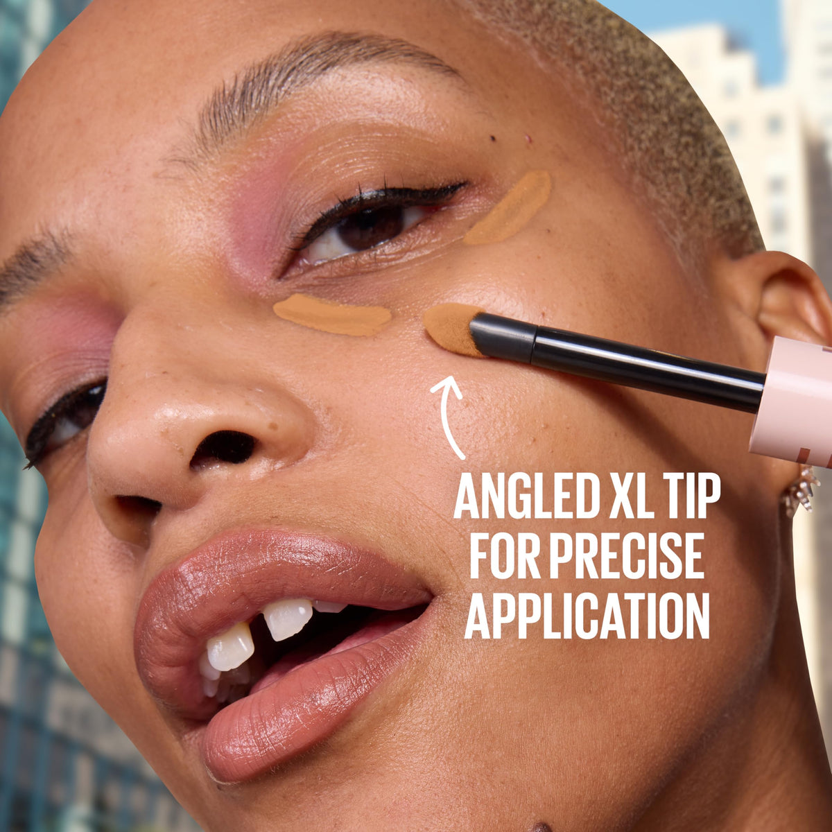 Maybelline on vanity with brush portraying effortless everyday use