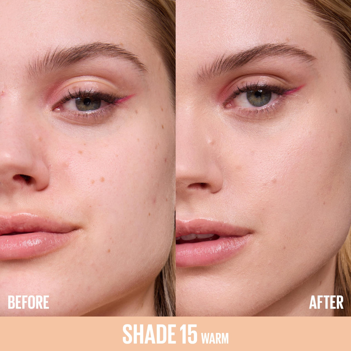 MAYBELLINE open wand texture displays creamy serum finish for smooth blending