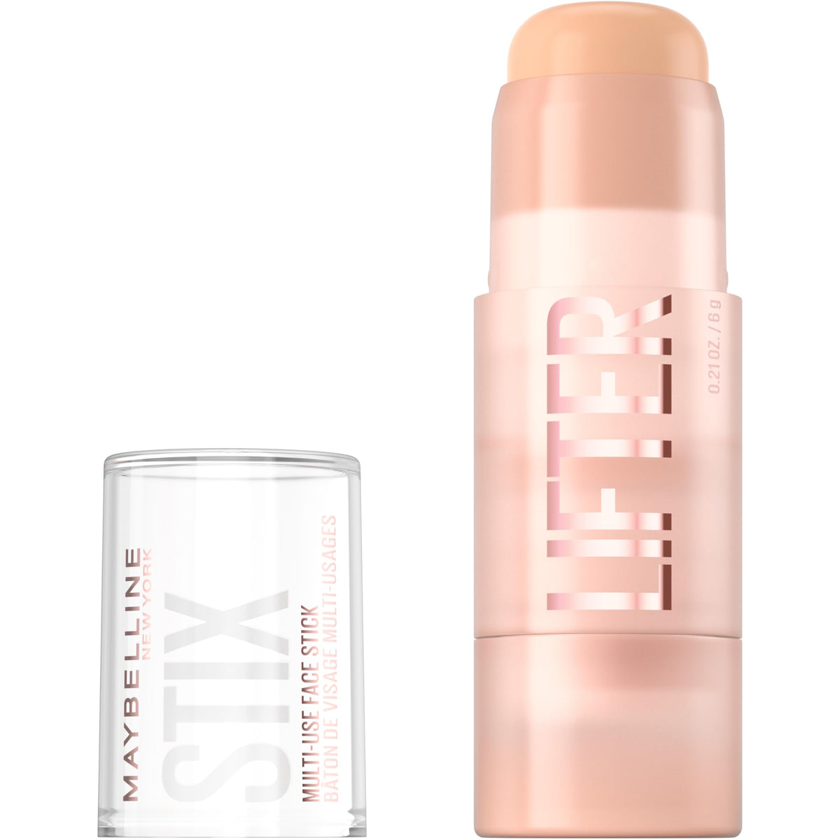 Maybelline Lifter Stix front packaging showing stick design and branding benefit portable use