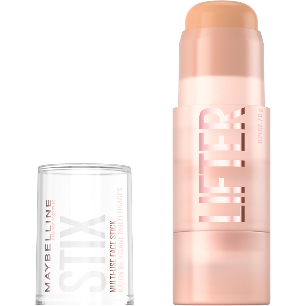 Maybelline Lifter Stix front stick showing creamy tip and easy application benefit