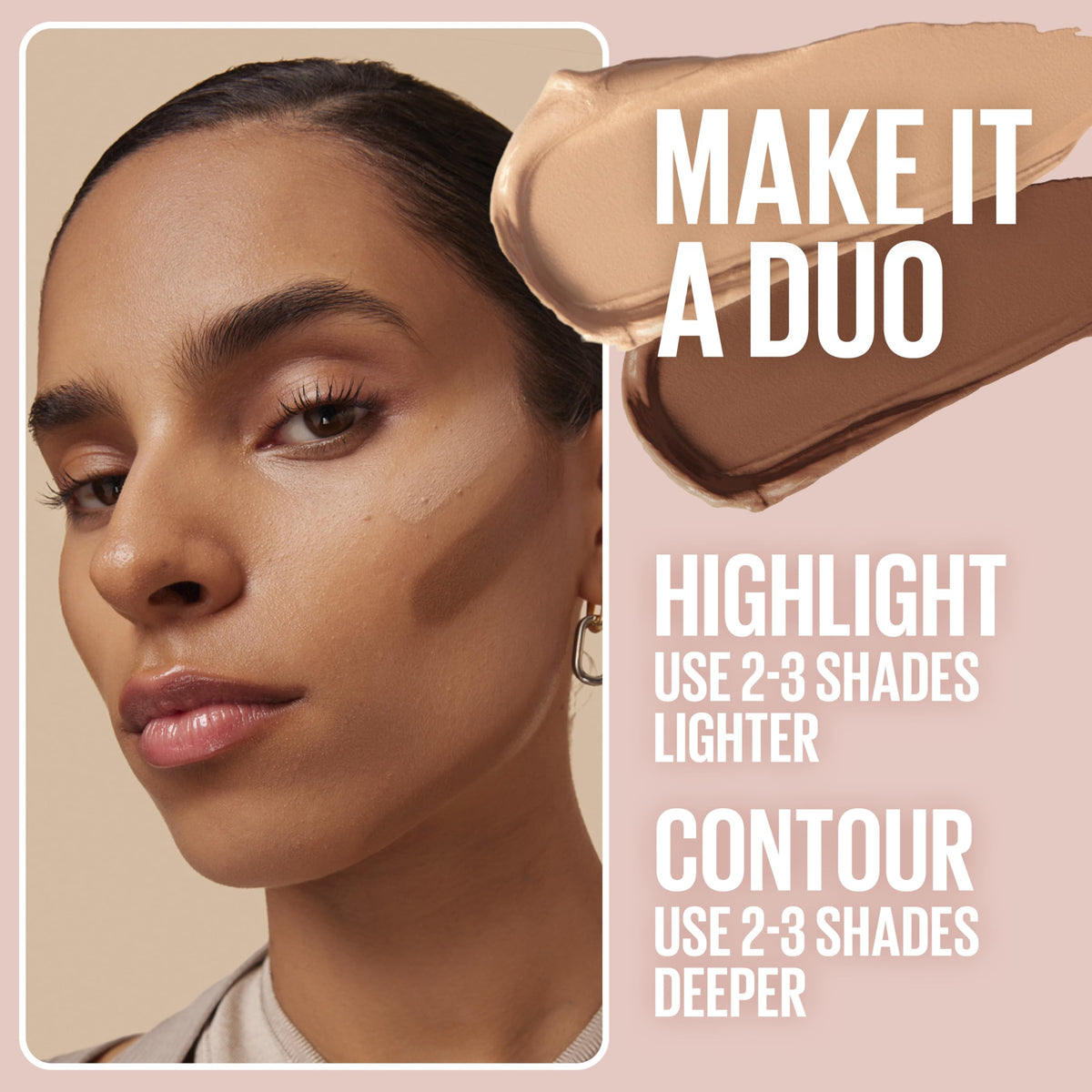 Maybelline Lifter Stix shade range flatlay, shows available tones for custom sculpting