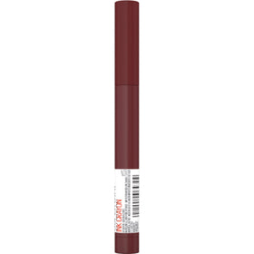Maybelline lips worn profile showing defined matte color and even coverage