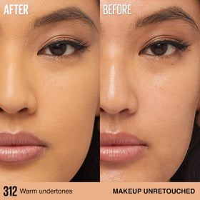 Maybelline application with sponge blending foundation smoothly for natural coverage
