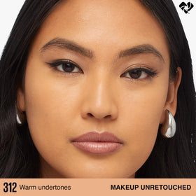 Maybelline closeup swatch of finish showing lumi-matte texture and refined skin effect