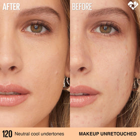Maybelline shade 120 swatches on arm showing true color match benefit