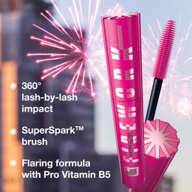 Maybelline wand applying mascara to lashes for visible lengthening benefit
