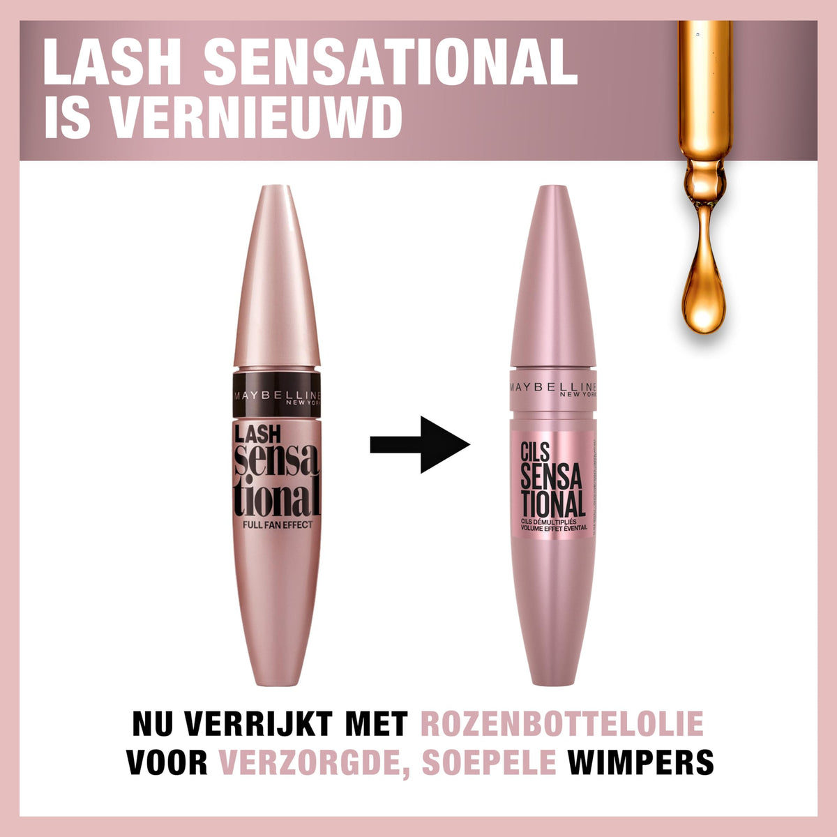 MAYBELLINE wand loaded with liquid-ink formula showing even coating and smooth finish