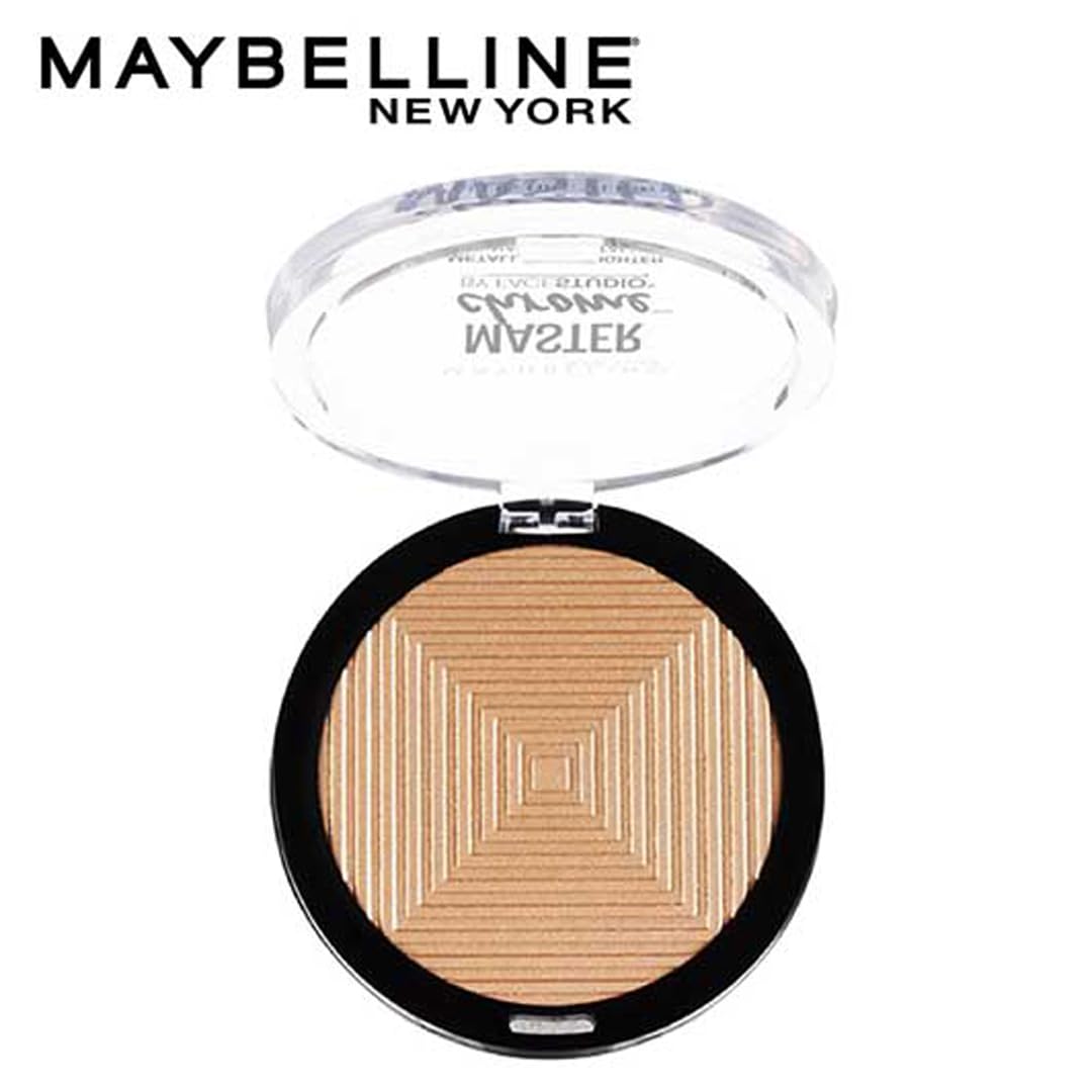 Maybelline Master Chrome open pan revealing metallic powder and reflective pigment for bold highlights