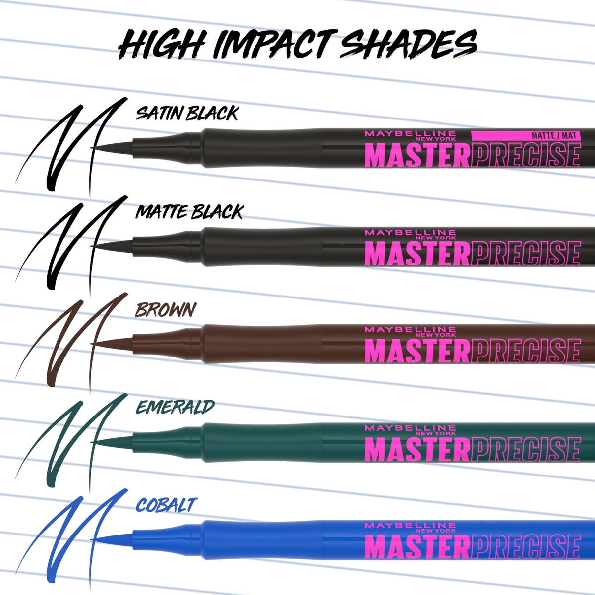 Maybelline eyeliner applied on model creating defined winged look
