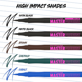 Maybelline eyeliner applied on model creating defined winged look