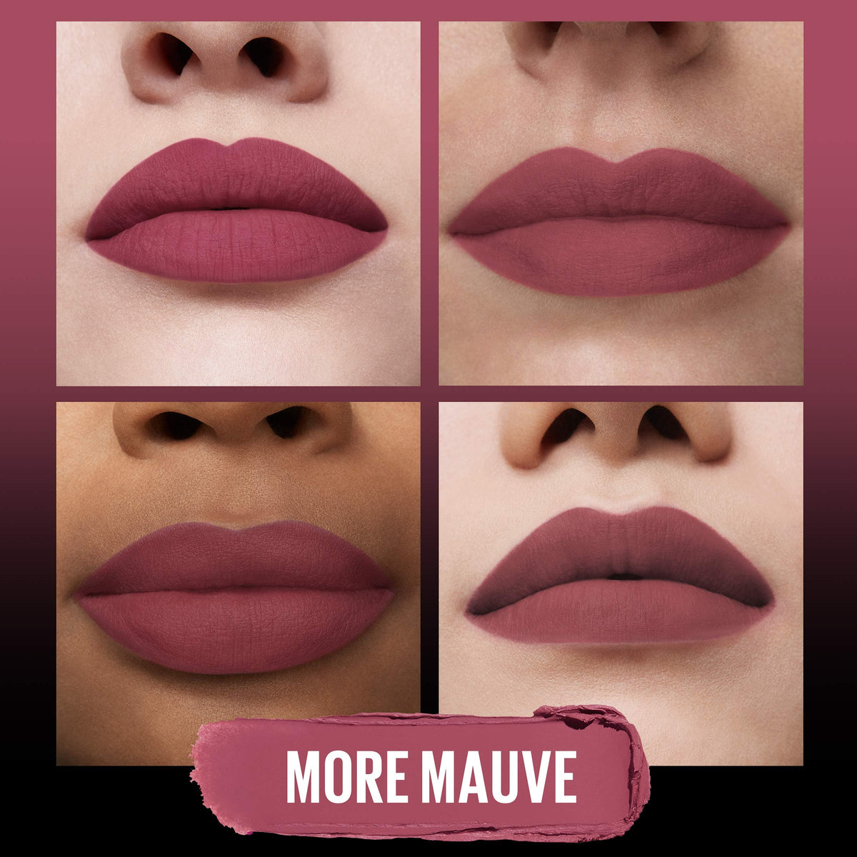 MAYBELLINE swatch on arm displaying true More Mauve color payoff benefit