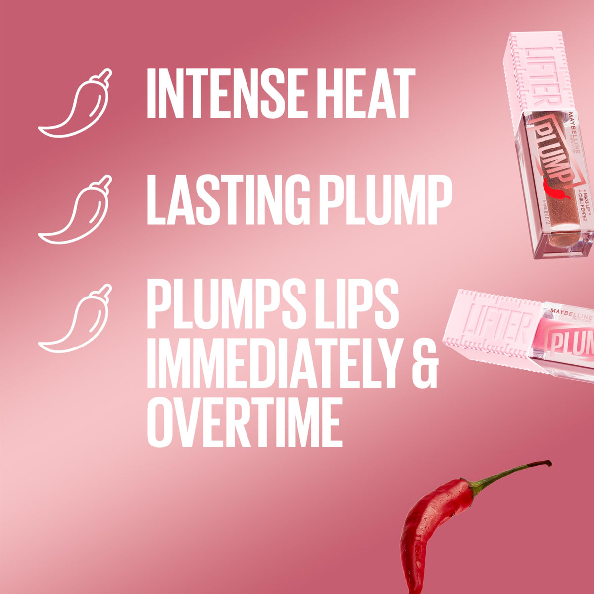 MAYBELLINE close-up of Peach Fever gloss texture highlighting smooth, glossy finish and shine
