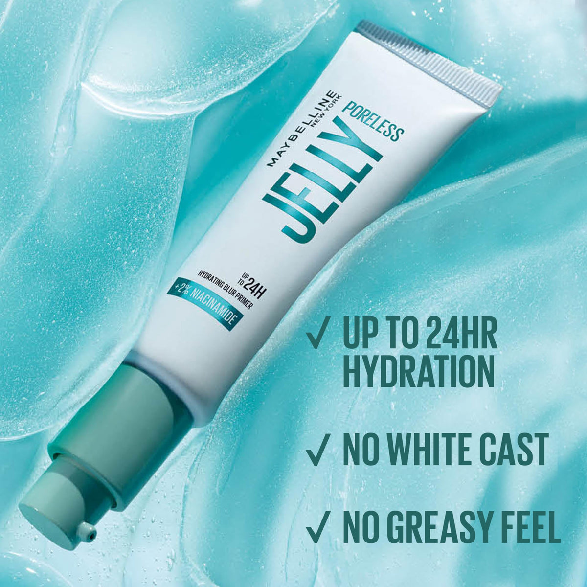 Maybelline Poreless Jelly jar and clear cap detail highlighting product clarity