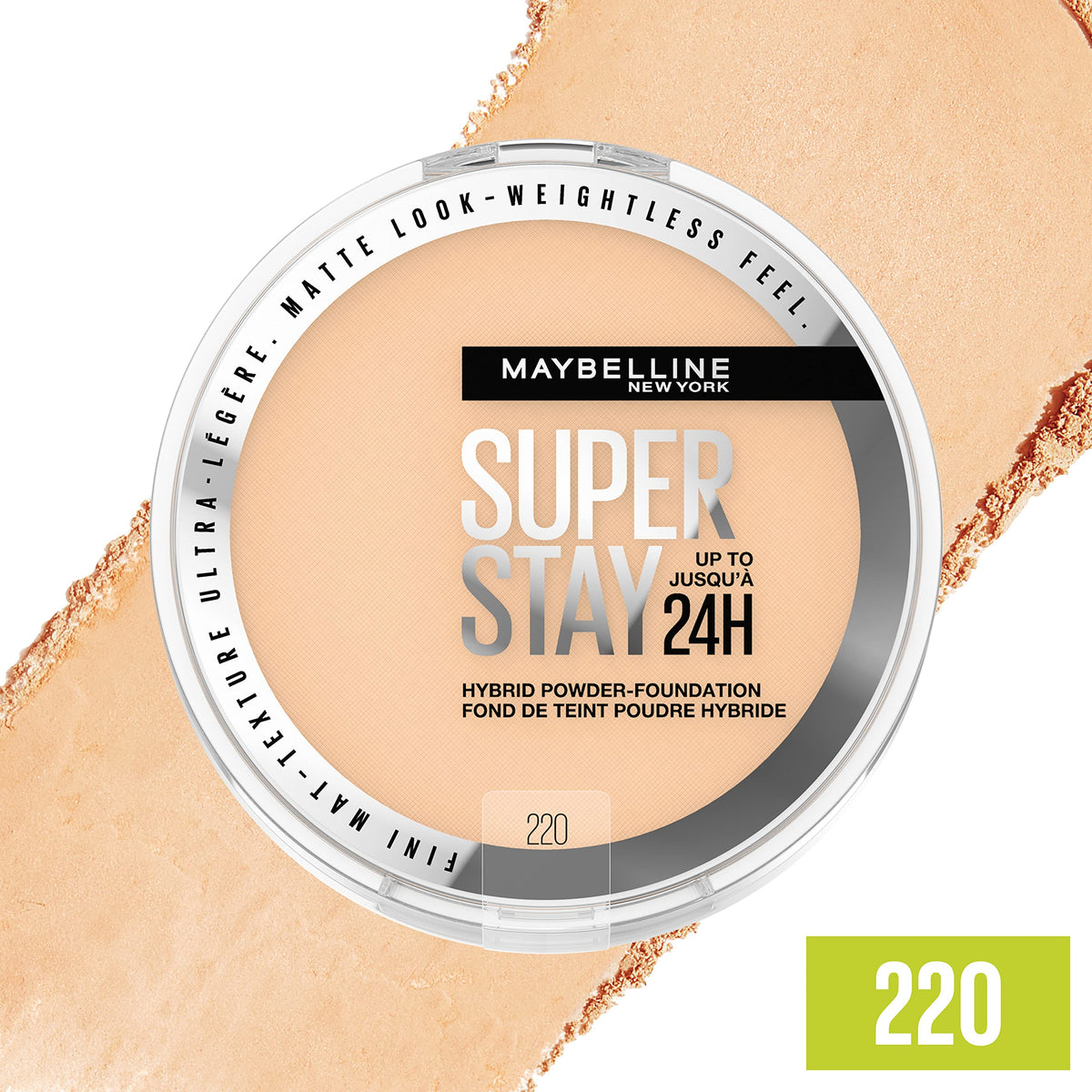 Maybelline powder pan close-up showing smooth texture and blendability