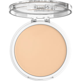 Maybelline powder texture close-up showing smooth matte finish and blendability benefit