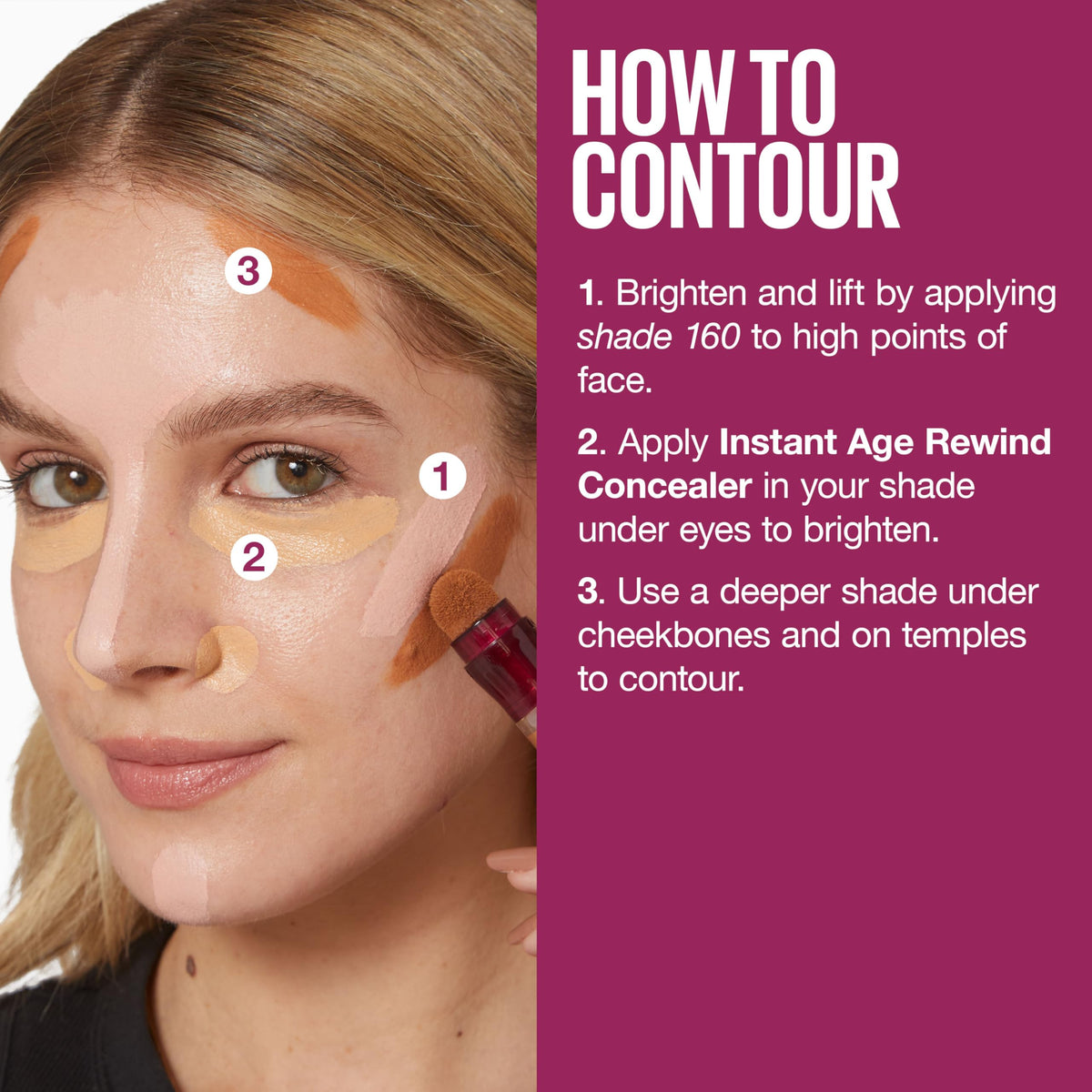 Maybelline concealer inside makeup bag highlighting on-the-go convenience