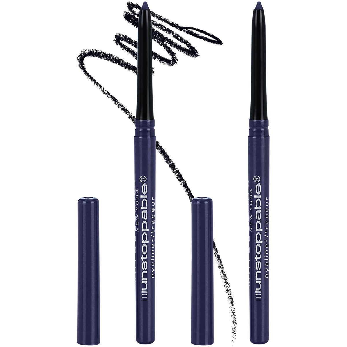 Maybelline Unstoppable sapphire front packaging showing product duo and benefits