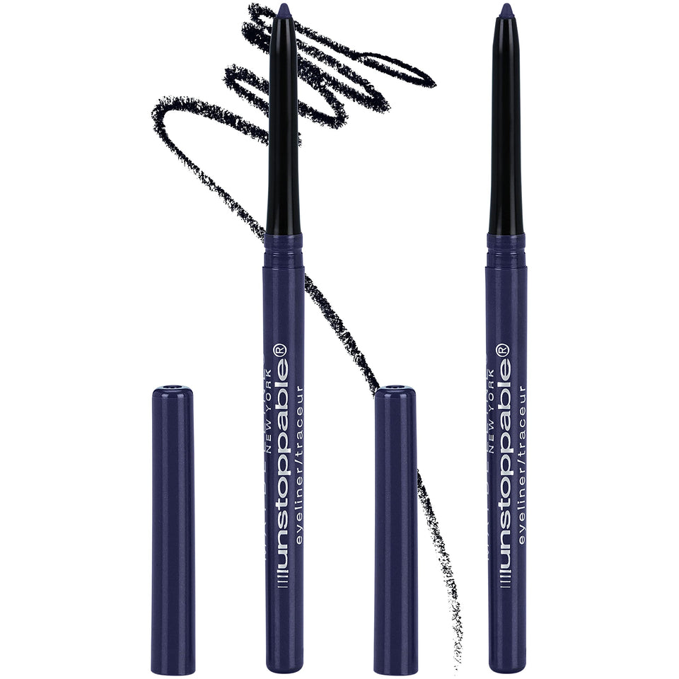 Maybelline Unstoppable sapphire front packaging showing product duo and benefits