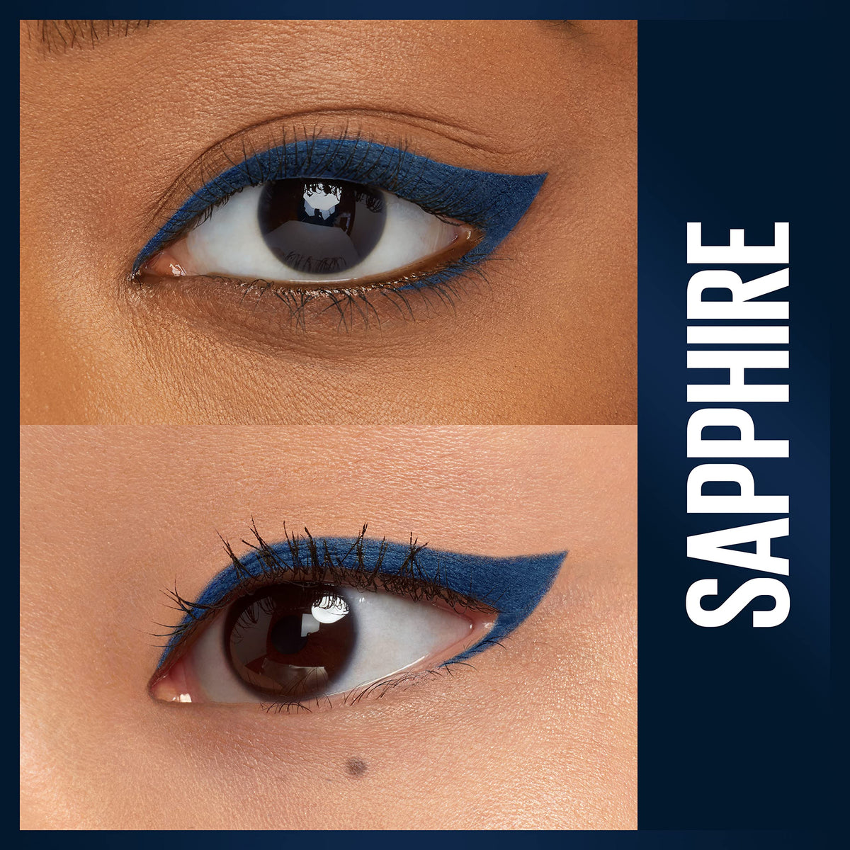 Maybelline Unstoppable sapphire close-up of self-sharpening tip for precise lines