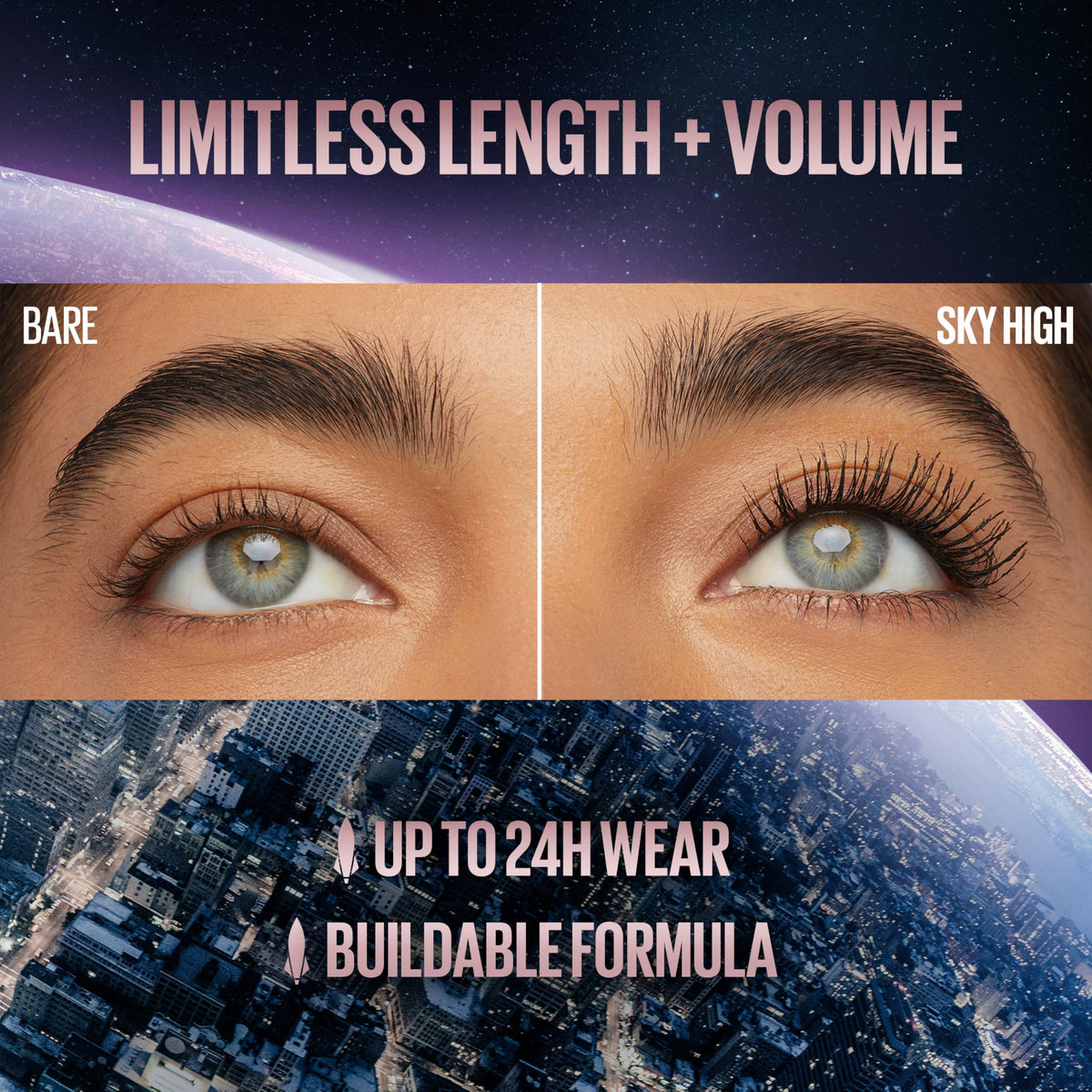 Maybelline full-size products next to a coin for scale and travel-friendly size
