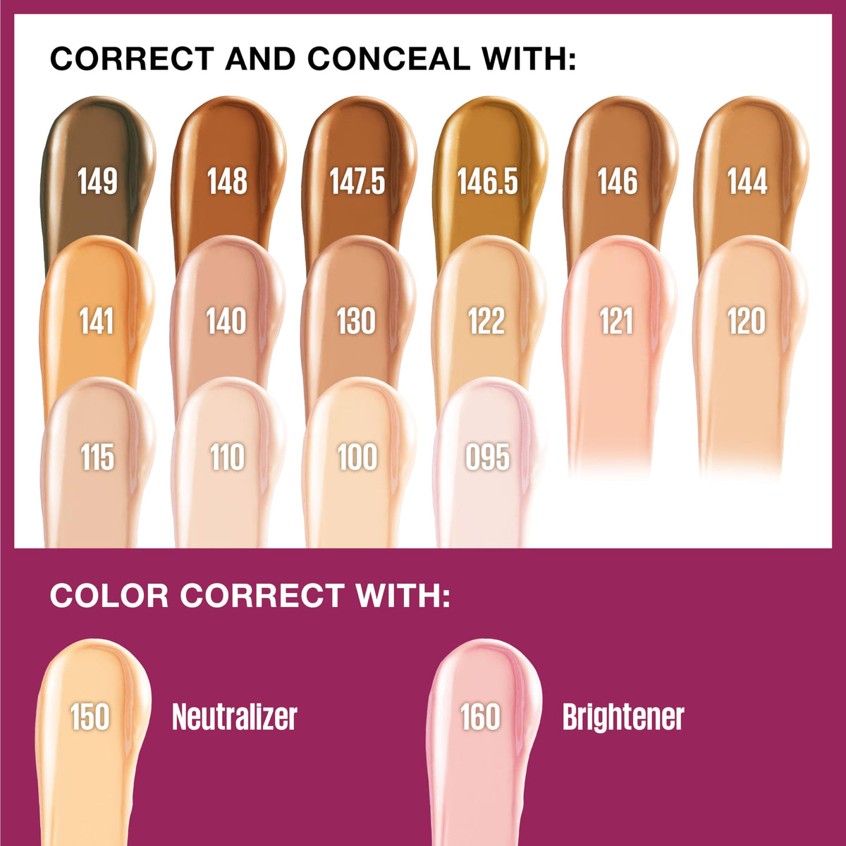 MAYBELLINE shade 141 swatch on arm illustrating true color match