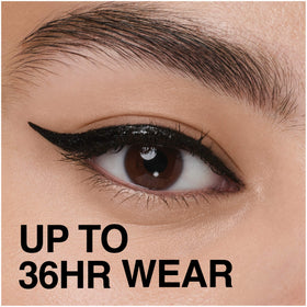 Maybelline eyeliner held in hand showing compact 0.08 fl. oz. travel size