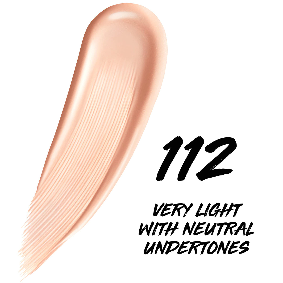 MAYBELLINE bottle of shade 112 displayed to highlight true color
