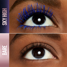Maybelline Sky High Flex Tower brush close-up demonstrating precise lash reach