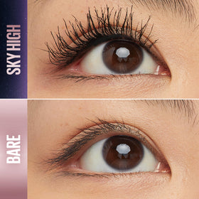 Maybelline Sky High flex tower brush close-up revealing tapered bristles for precise coating