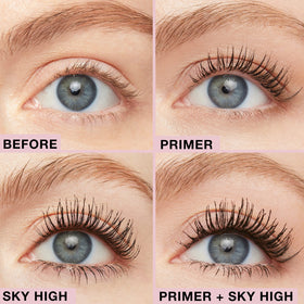 Maybelline creamy primer texture highlighting serum-infused benefit