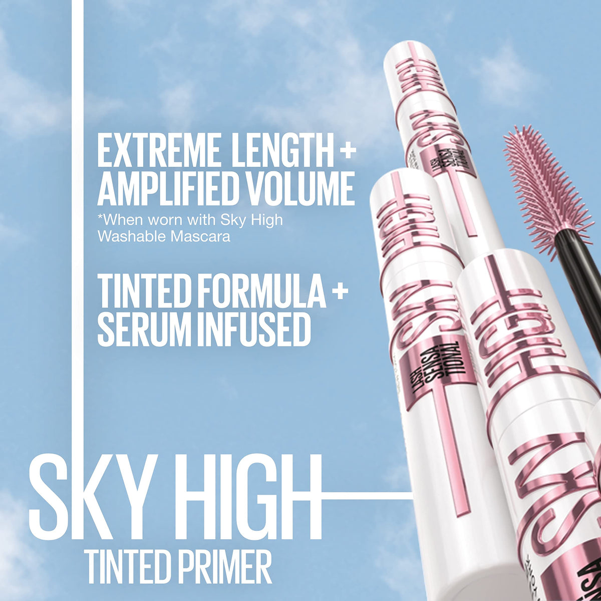 Maybelline wand close-up revealing primer brush and tip benefit