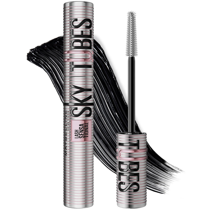 Maybelline Sky Tubes front packaging showing Very Black tube and branding, easy-to-grab design