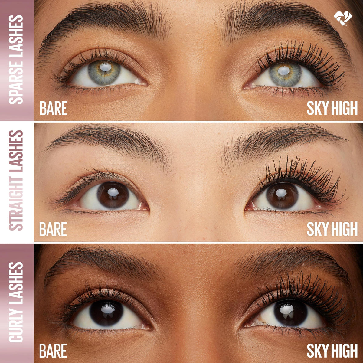 Maybelline glitter lashes in use show length and reflective sparkle