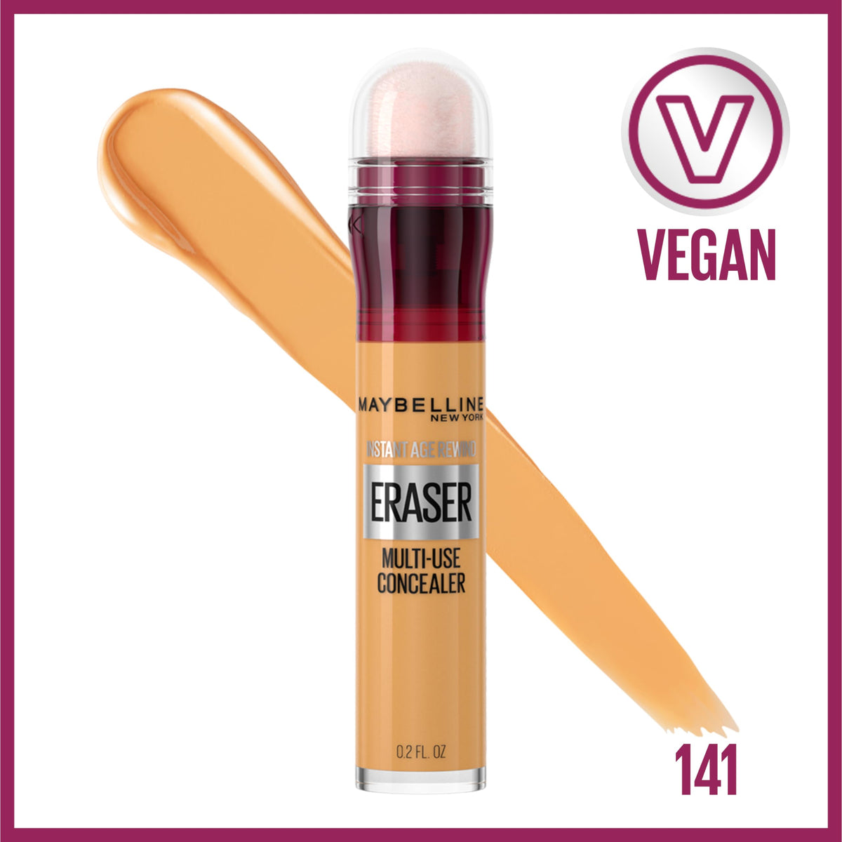 MAYBELLINE sponge applicator close-up for precise under-eye placement