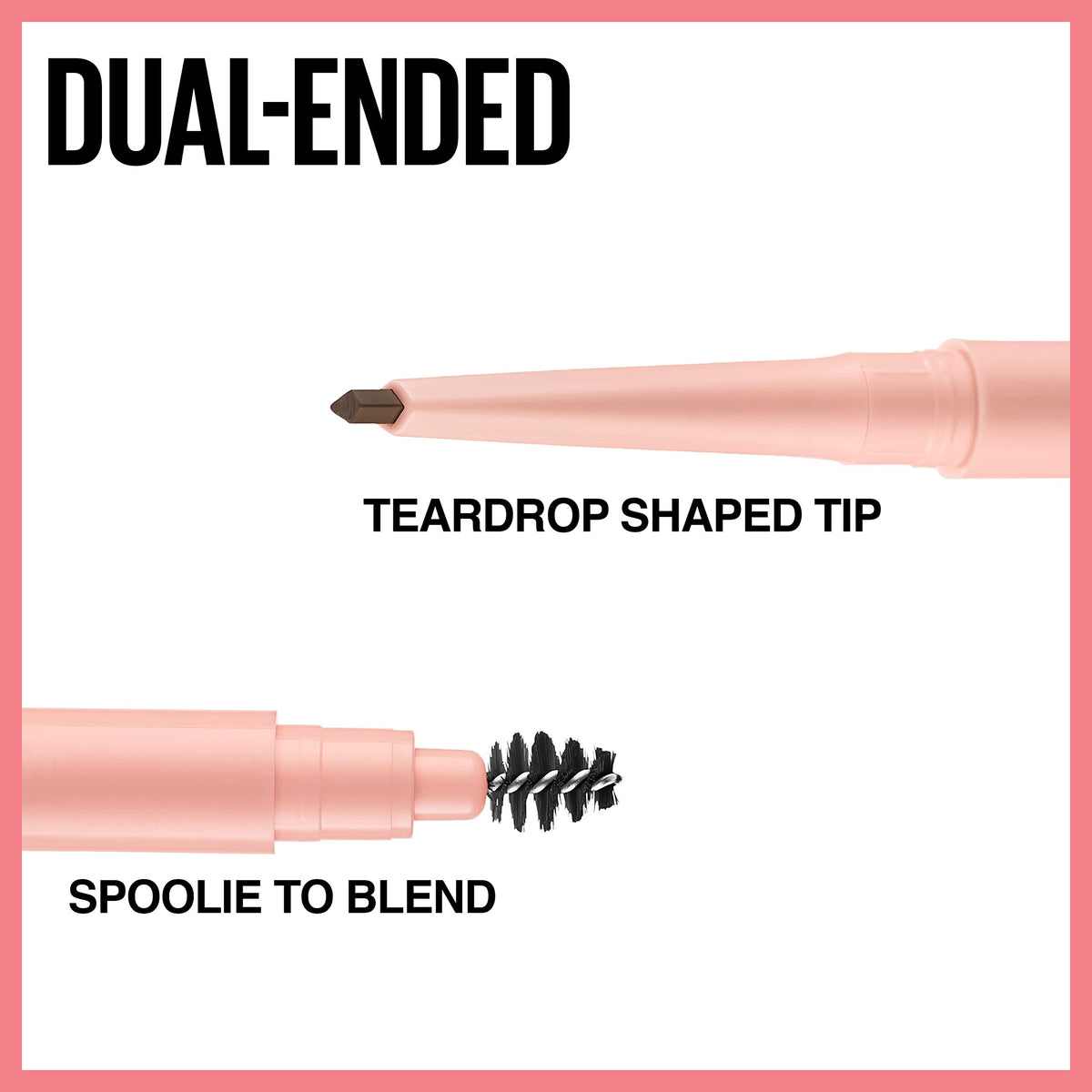 Maybelline spoolie brush detail demonstrating blending action for soft natural finish